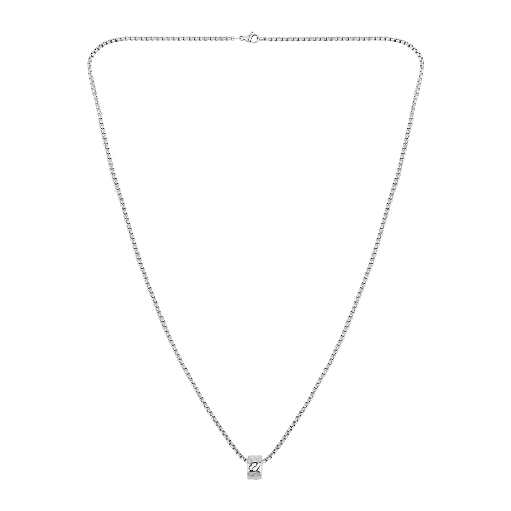 Over & Over Silver Men's Stainless Steel Textured Necklace