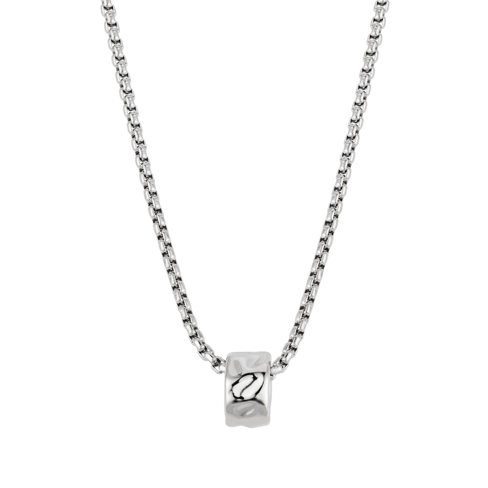 Over & Over Silver Men's Stainless Steel Textured Necklace