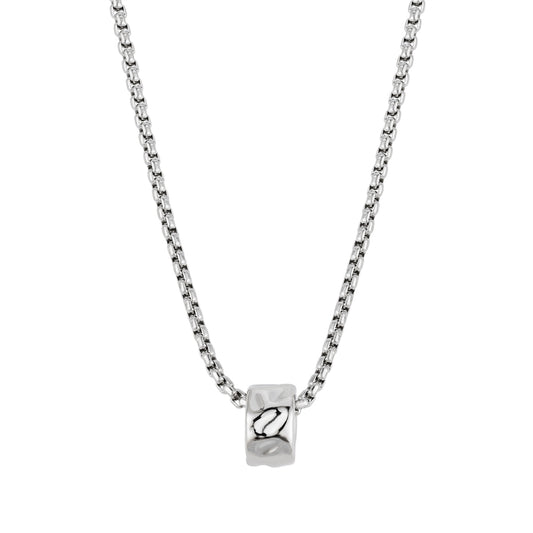 Over & Over Silver Men's Stainless Steel Textured Necklace