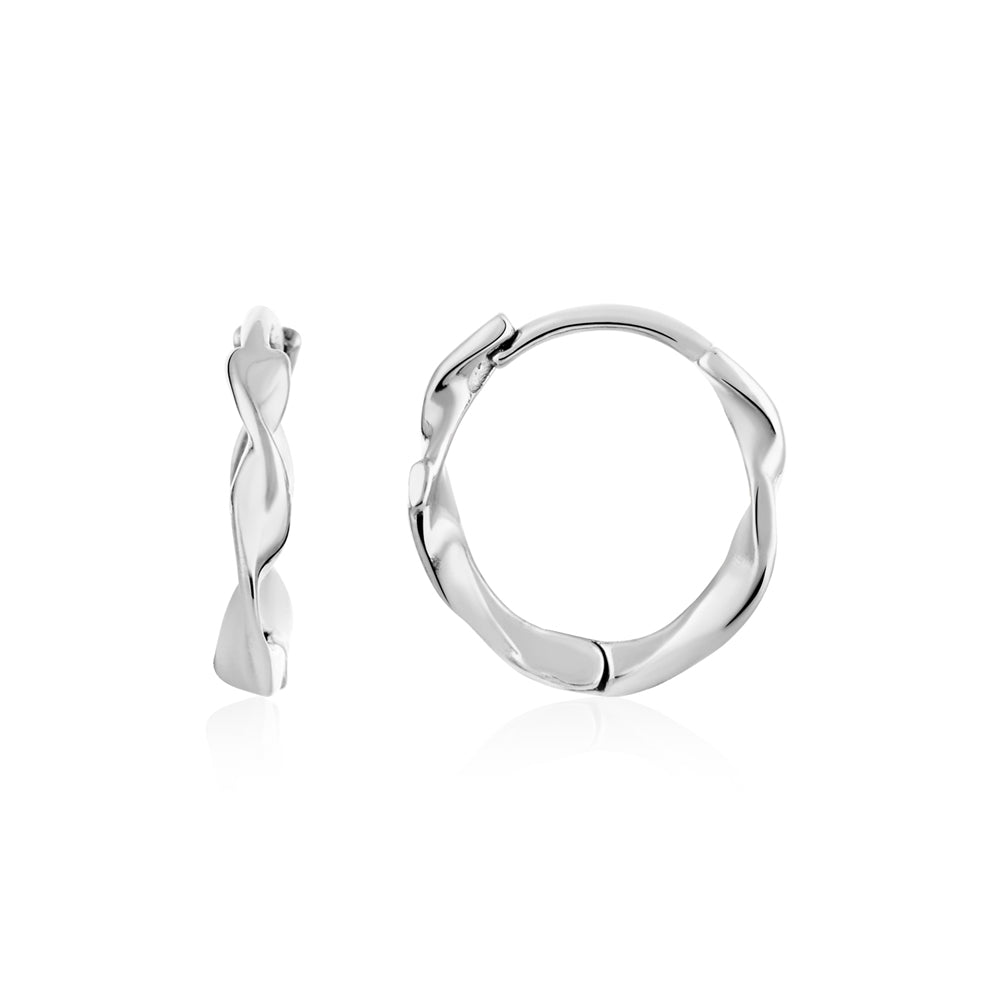 Over & Over Silver 10mm Twist Earrings