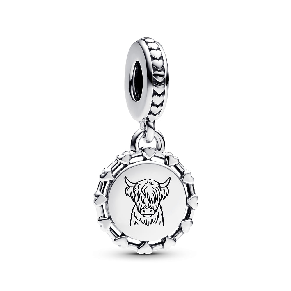 Pandora Silver Highland Cow Dangle Charm