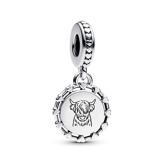 Pandora Silver Highland Cow Dangle Charm