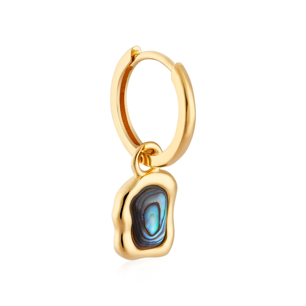 Argento Gold Molten Abalone Hoop Earring