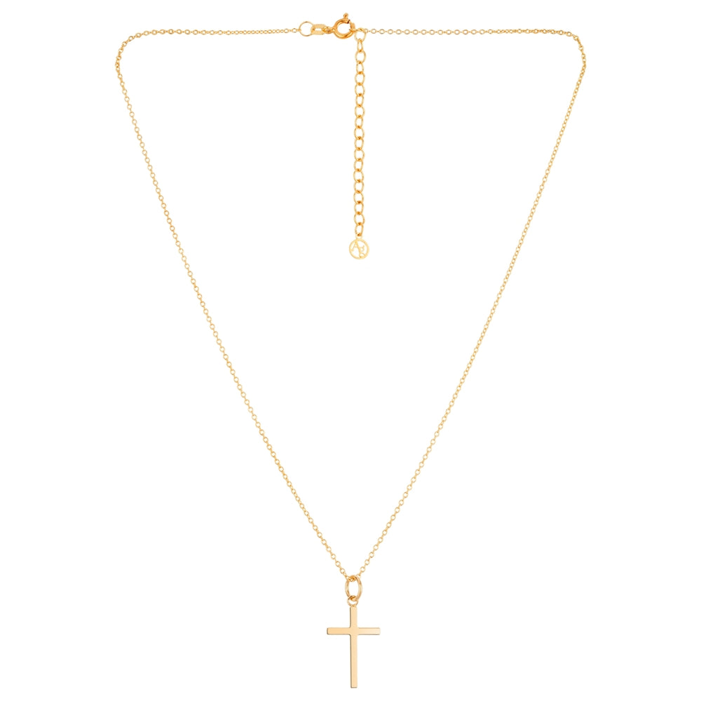 Argento 18k Gold Plated Classic Cross Necklace