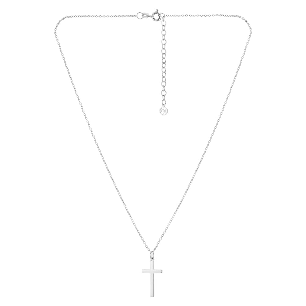 Argento Silver 20 Inch Large Cross Necklace