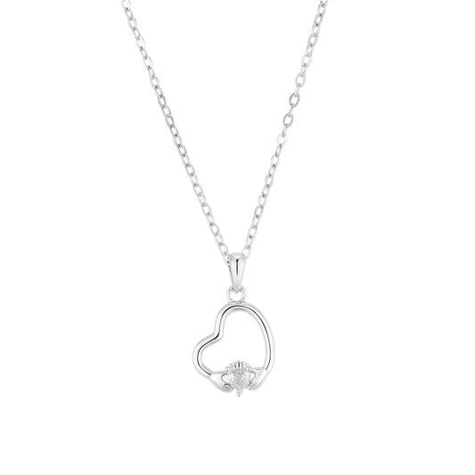Argento Silver Claddagh Drop Heart Necklace