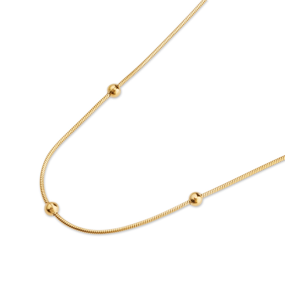 Over & Over Gold 14k Plated Stainless Steel Ball Chain Necklace