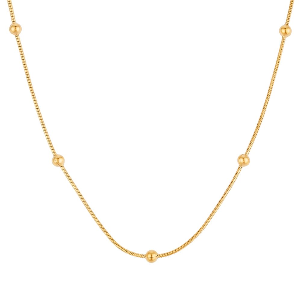 Over & Over Gold 14k Plated Stainless Steel Ball Chain Necklace
