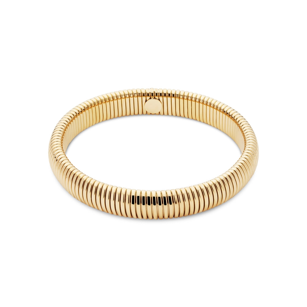 Over & Over Gold 14k Plated Stainless Steel Ridge Bangle