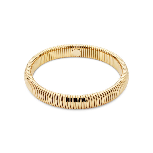 Over & Over Gold 14k Plated Stainless Steel Ridge Bangle