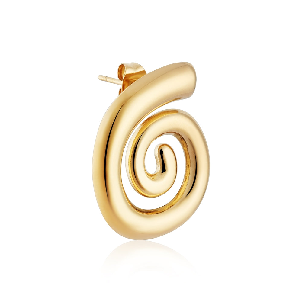 Over & Over Gold 14k Stainless Steel Spiral Stud Earrings