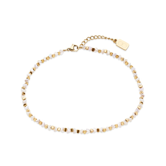 Over & Over Gold 14k Stainless Steel Blush Beaded Anklet