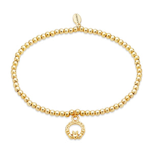 Karma Gold Claddagh Stretch Beaded Bracelet