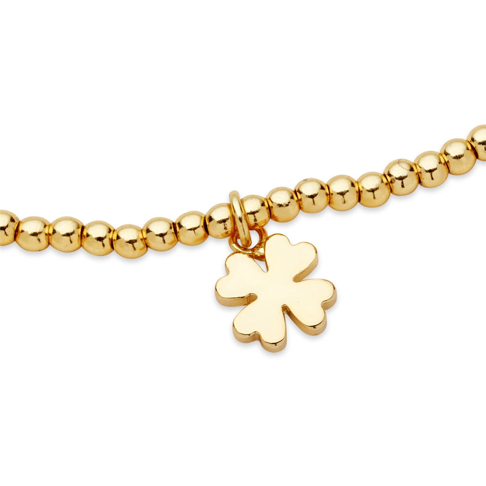Karma Gold Clover Green Set of 2 Bracelets