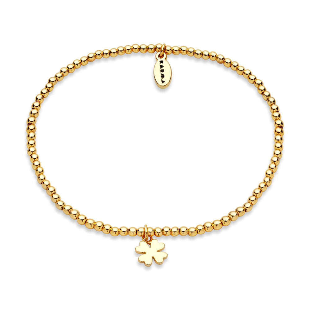 Karma Gold Clover Green Set of 2 Bracelets