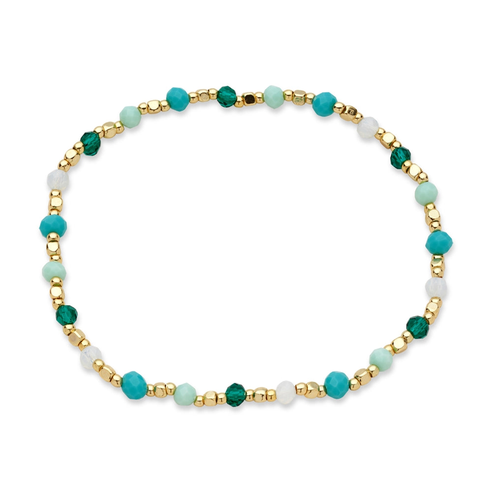 Karma Gold Clover Green Set of 2 Bracelets