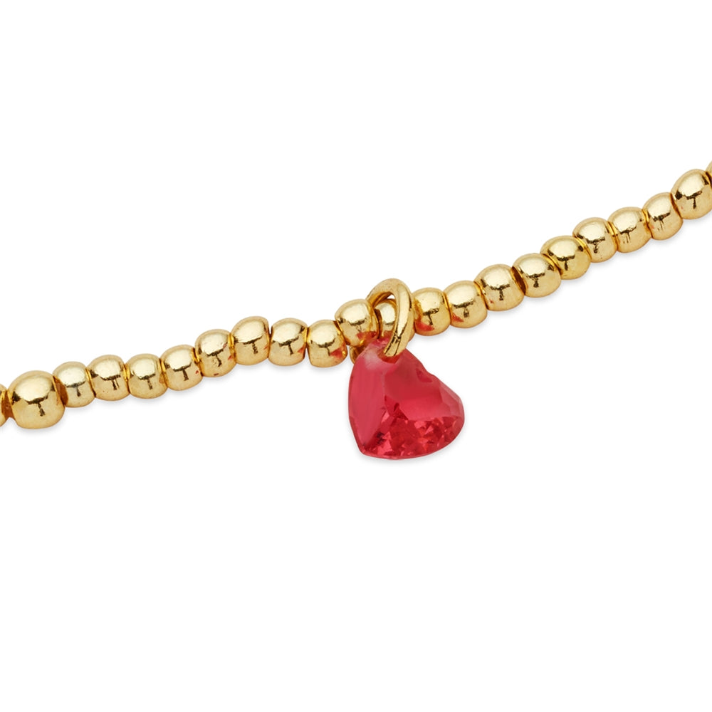 Karma Gold Red Heart Set of 2 Bracelets