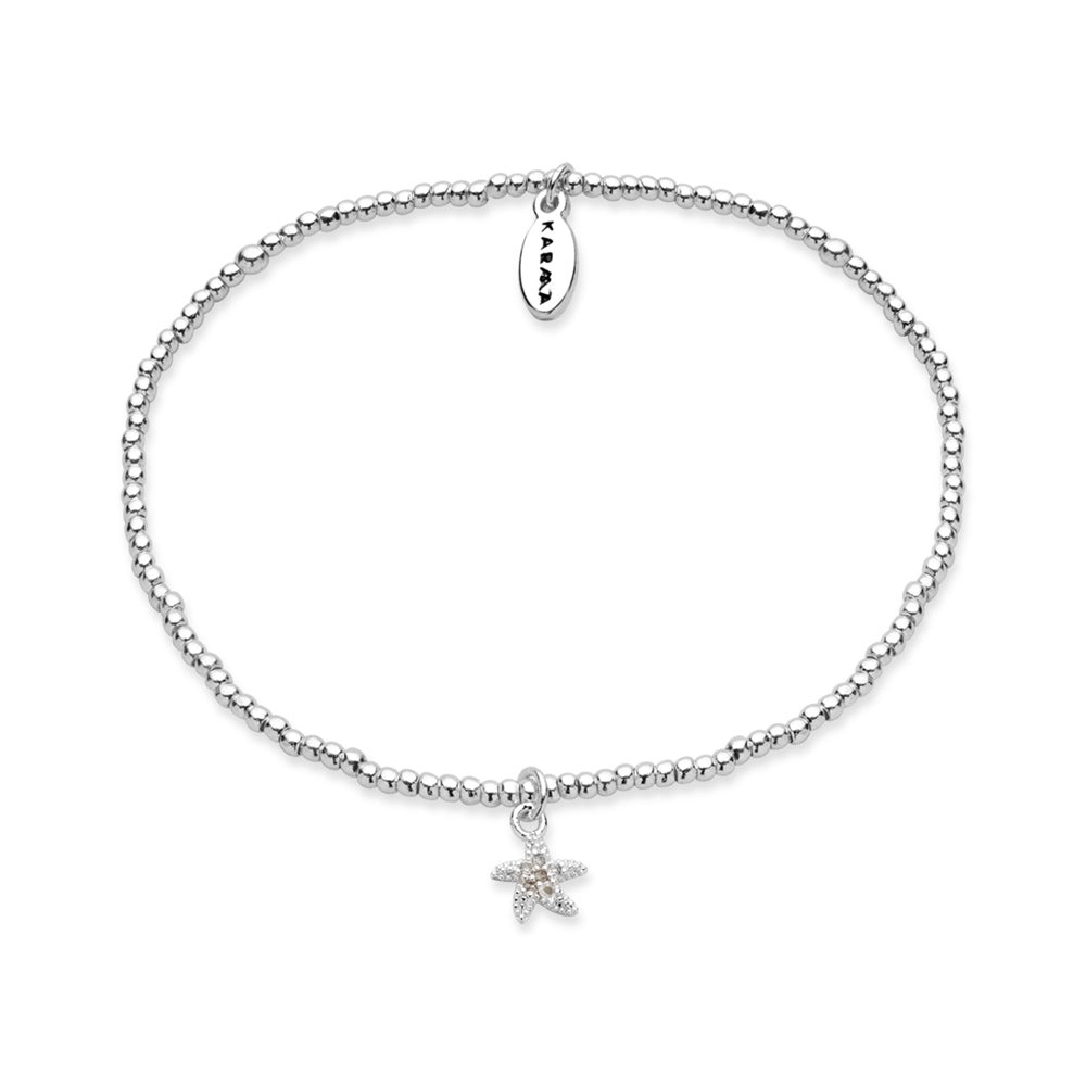 Karma Silver Starfirsh Turquoise Set of 2 Bracelets