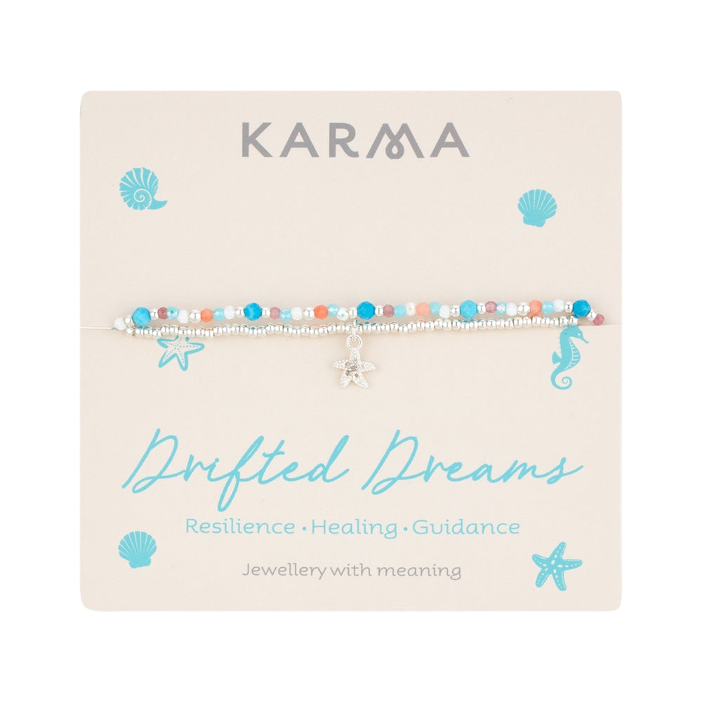 Karma Silver Starfirsh Turquoise Set of 2 Bracelets