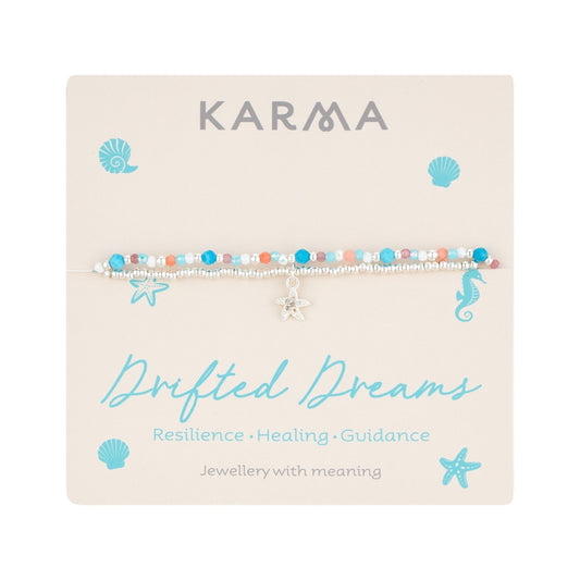 Karma Silver Starfirsh Turquoise Set of 2 Bracelets