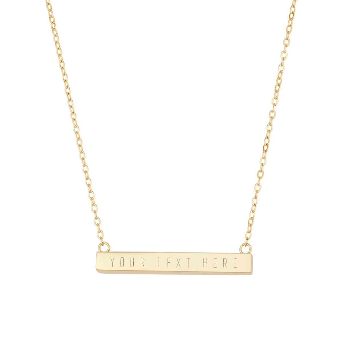 Argento Gold 14k Plated Solid Bar Engraving Necklace