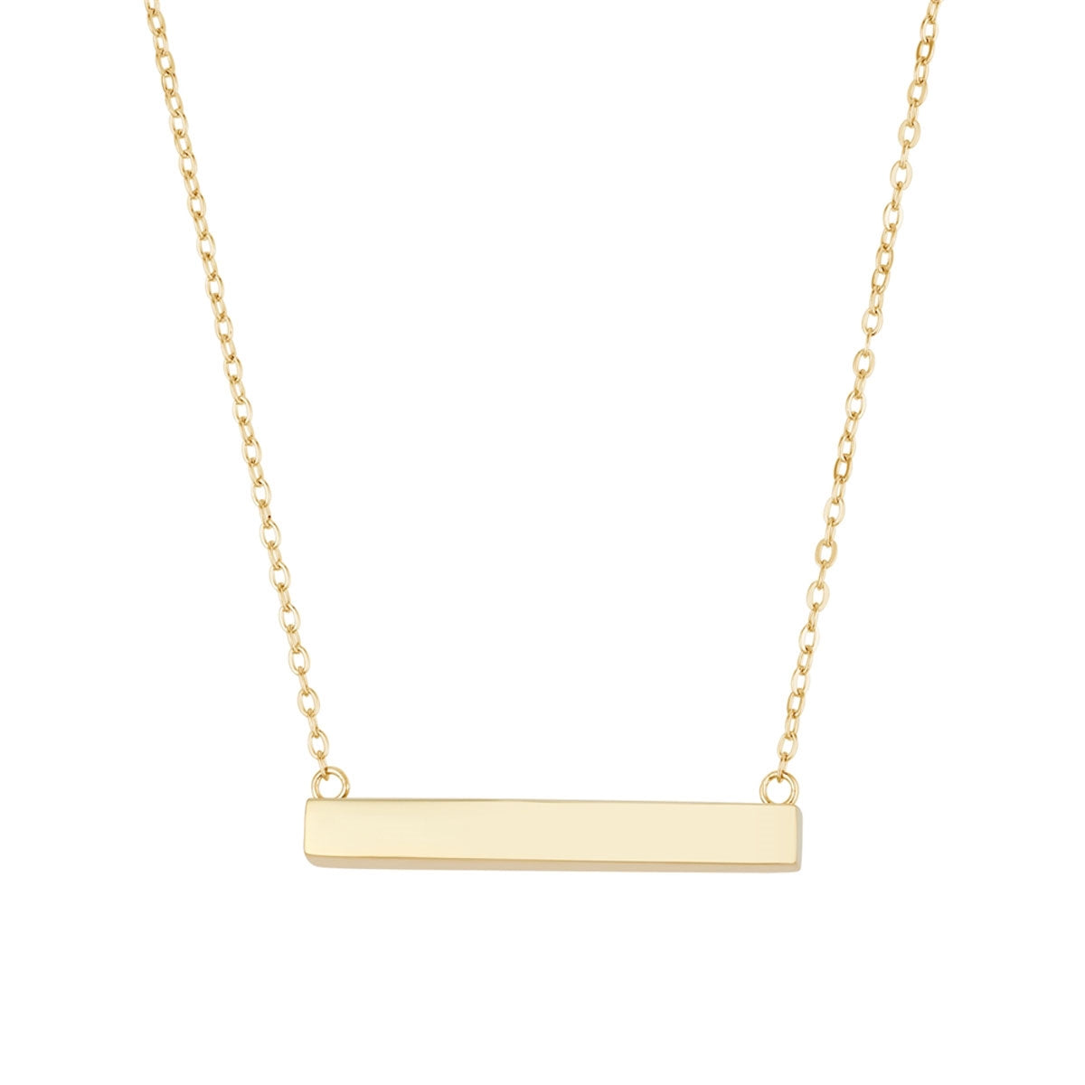 14k Plated Solid Bar Engraving Necklace