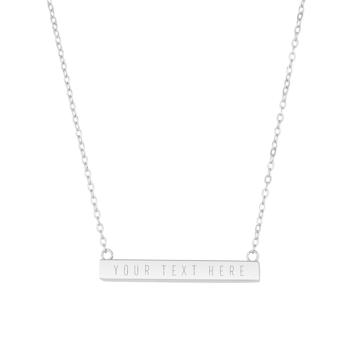 Argento Silver Solid Bar Engraving Necklace