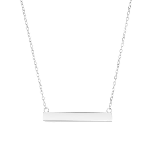 Argento Silver Solid Bar Engraving Necklace