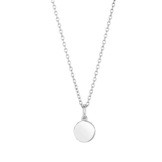 Argento Silver Circle CZ Engravable Necklace