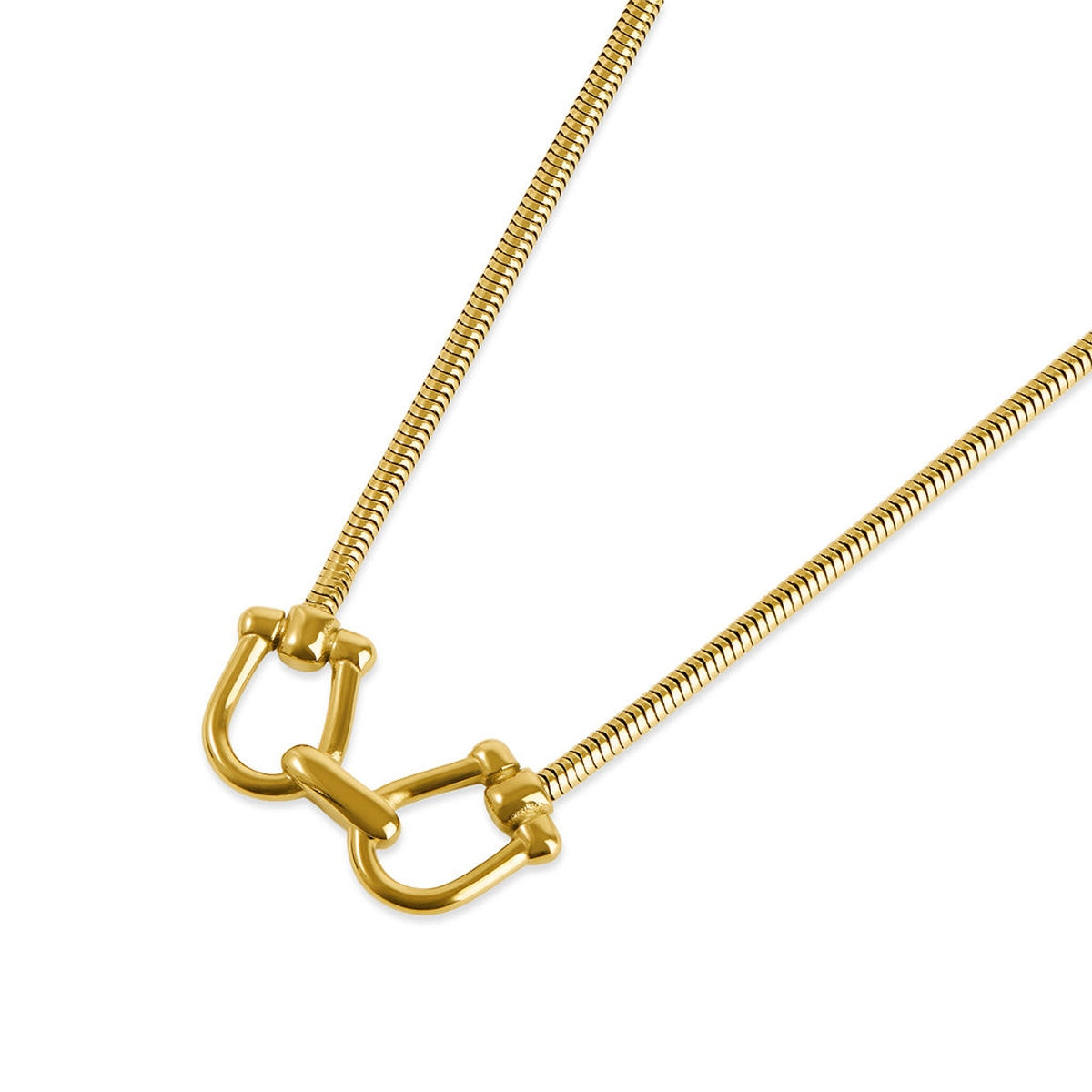 Over & Over Gold Stainless Steel Horsebit Necklace