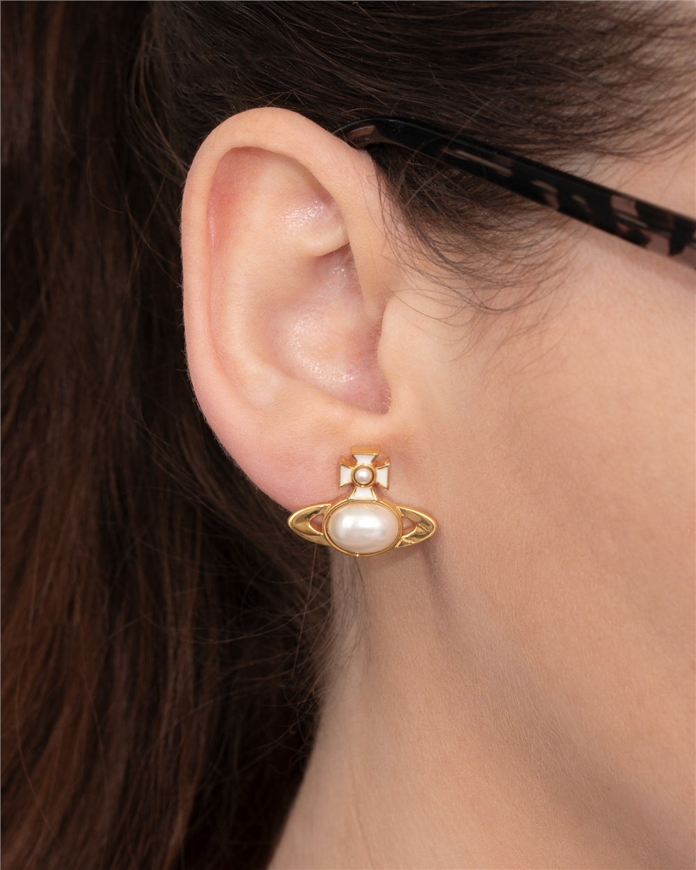 Vivienne Westwood Gold Gaby Pearl Orb Studs