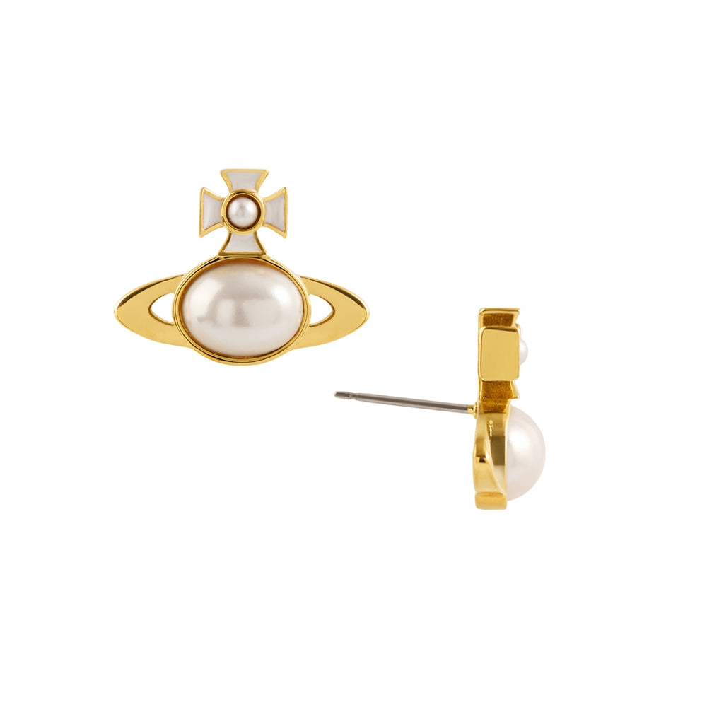 Vivienne Westwood Gold Gaby Pearl Orb Studs