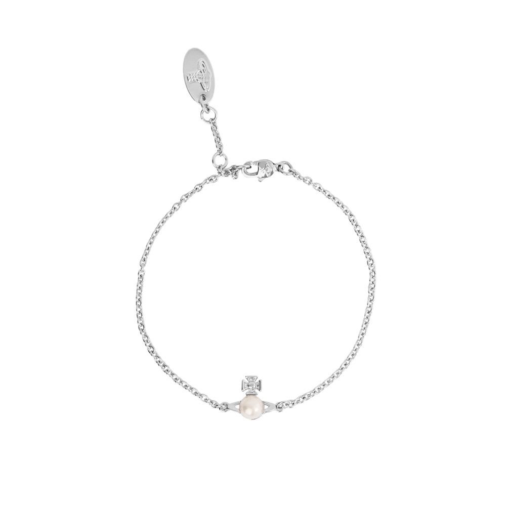 Vivienne Westwood Silver Balbina Cream Pearl Bracelet