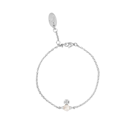 Vivienne Westwood Silver Balbina Cream Pearl Bracelet
