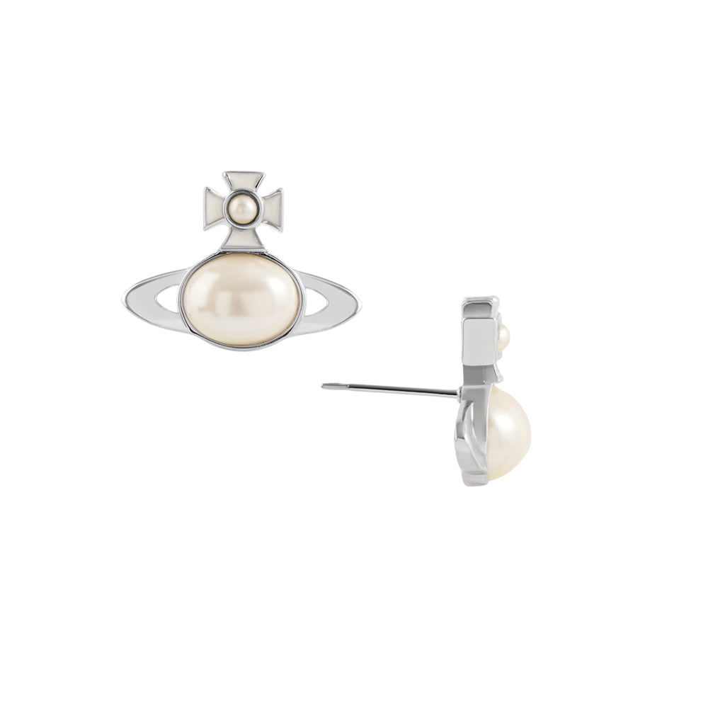 Vivienne Westwood Silver Gaby Pearl Orb Studs