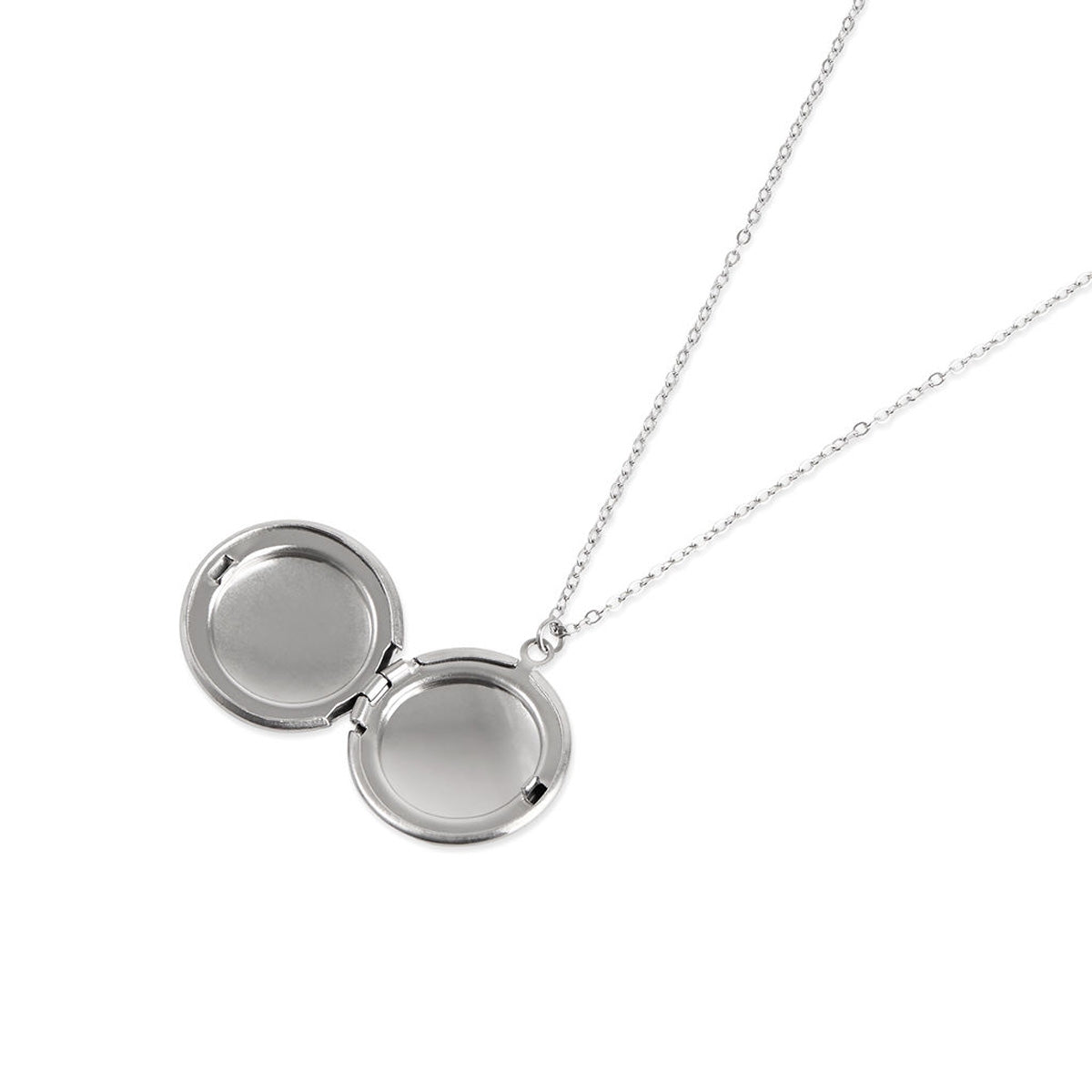 Over & Over Silver Stainless Steel Circle Plain Locket