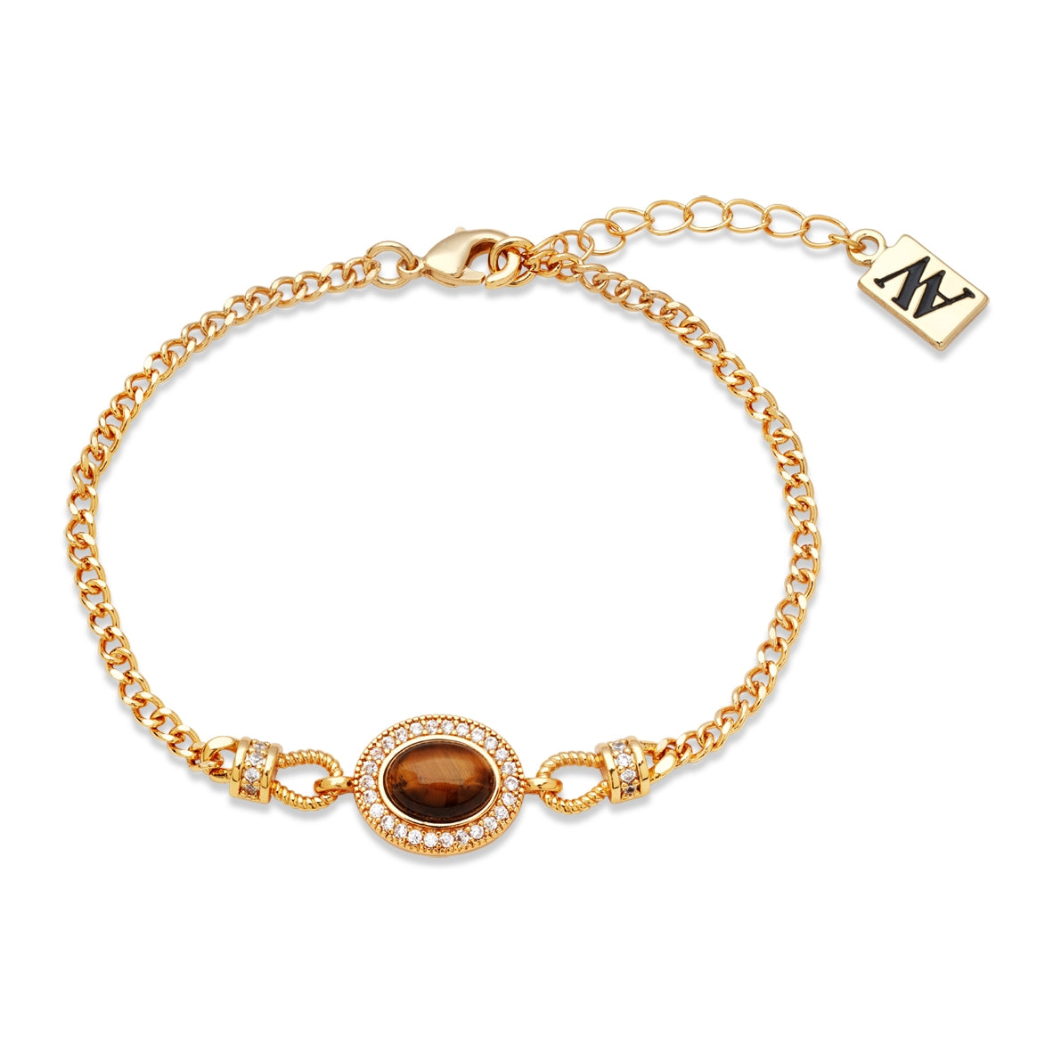 August Woods Gold CZ Tiger's Eye Bracelet