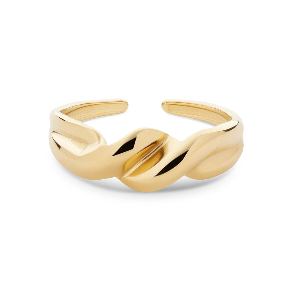 Over & Over Gold Twist Open Ring