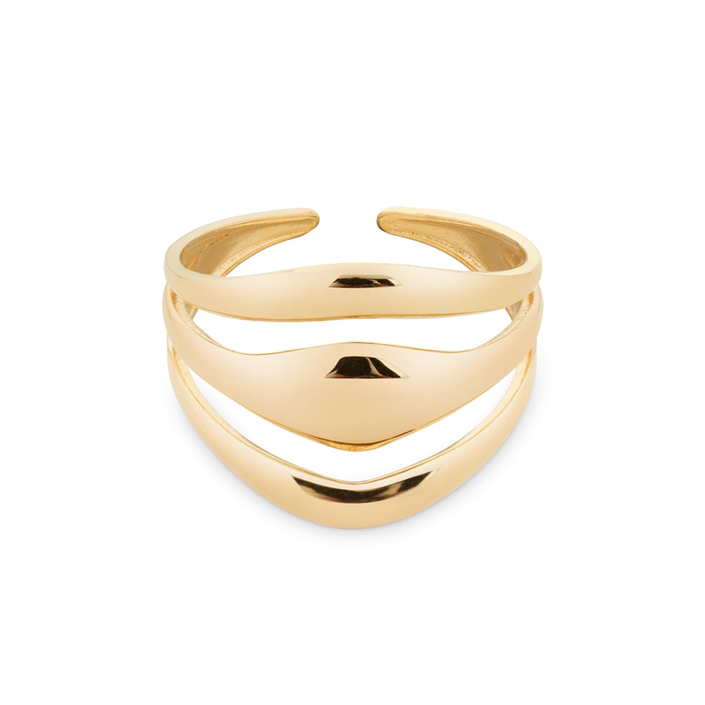 Over & Over Gold 3 Band Open Ring