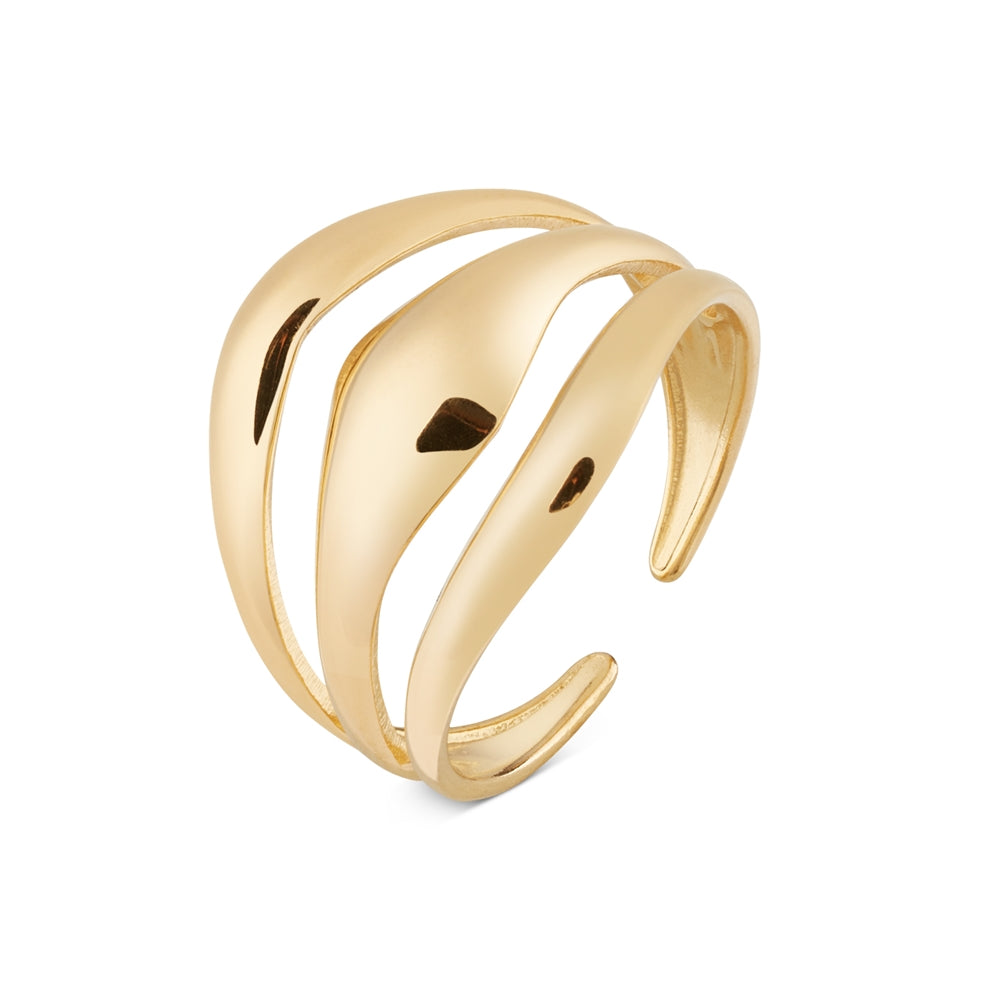 Over & Over Gold 3 Band Open Ring