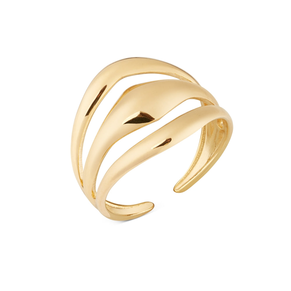 Over & Over Gold 3 Band Open Ring