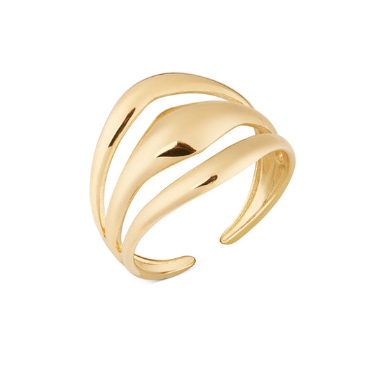 Over & Over Gold 3 Band Open Ring