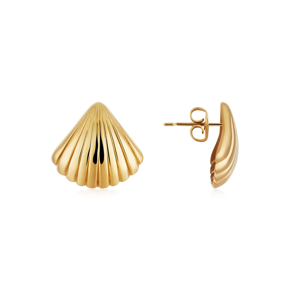 Over & Over Gold Shell Statement Earrings