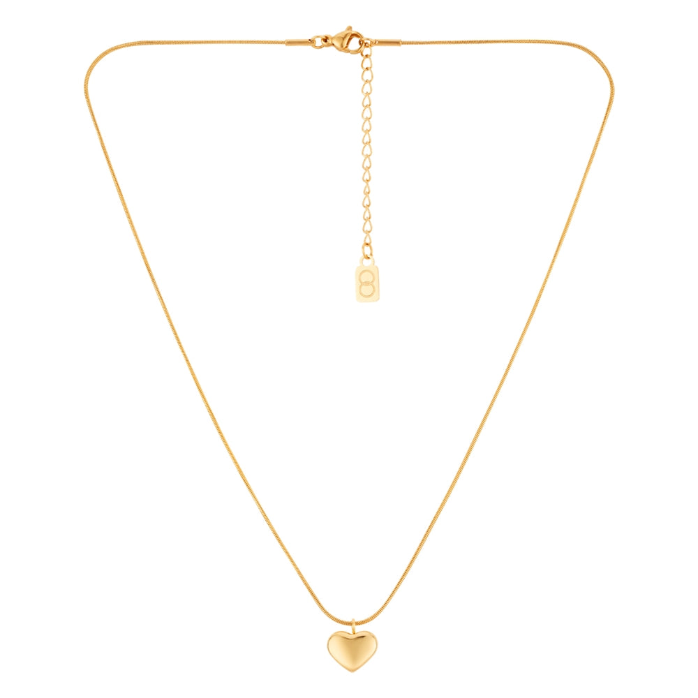 Over & Over Gold Puffed Heart Necklace