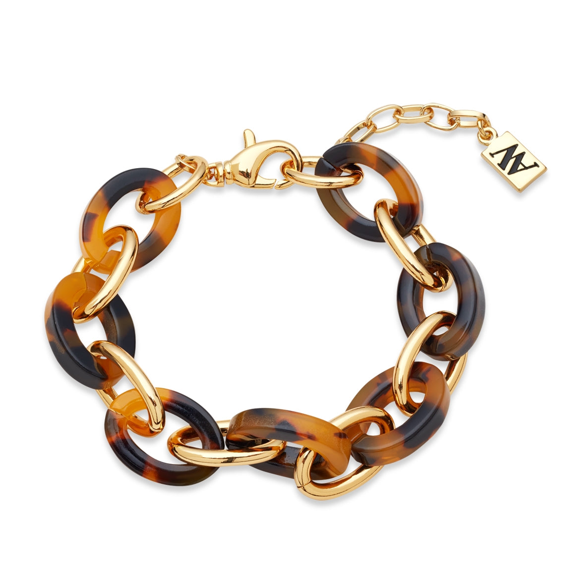 August Woods Gold Tortoiseshell Link Chain Bracelet