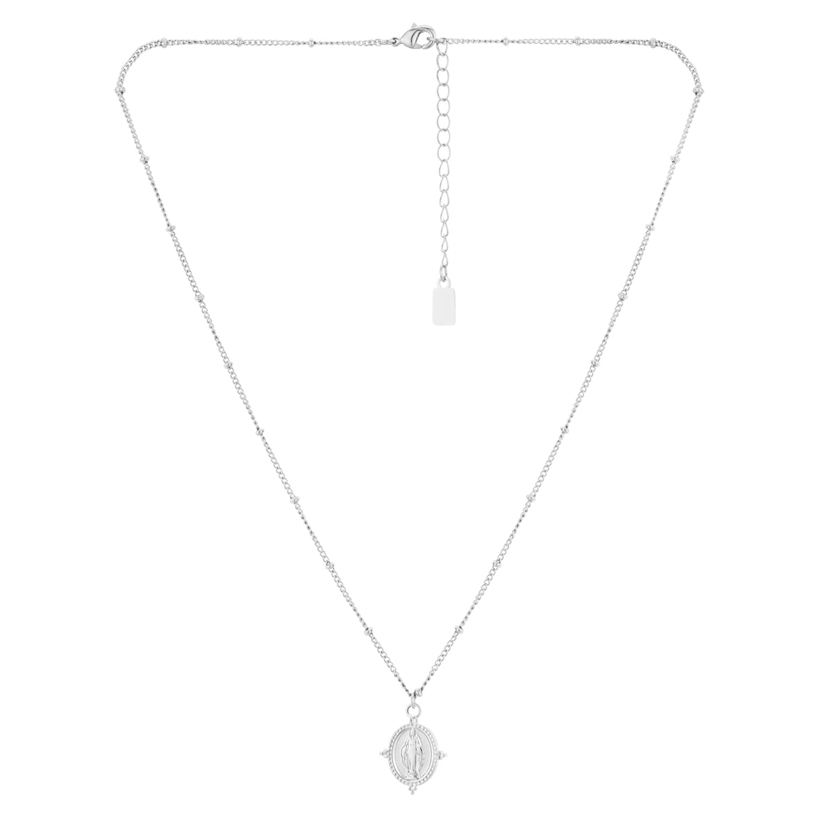 Over & Over Silver Stainless Steel Mary Necklace