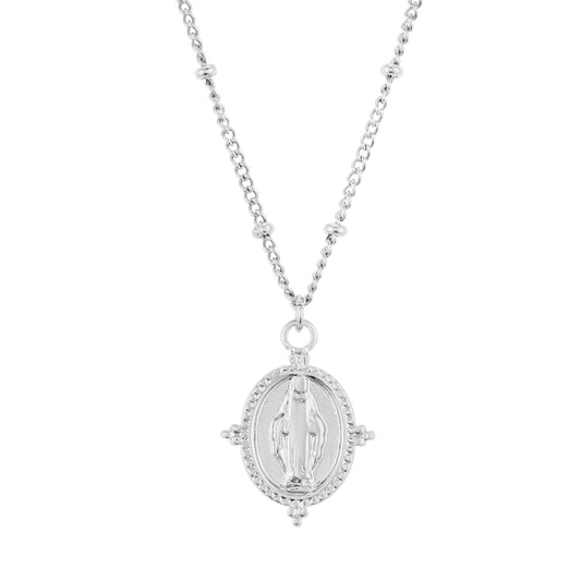 Over & Over Silver Stainless Steel Mary Necklace