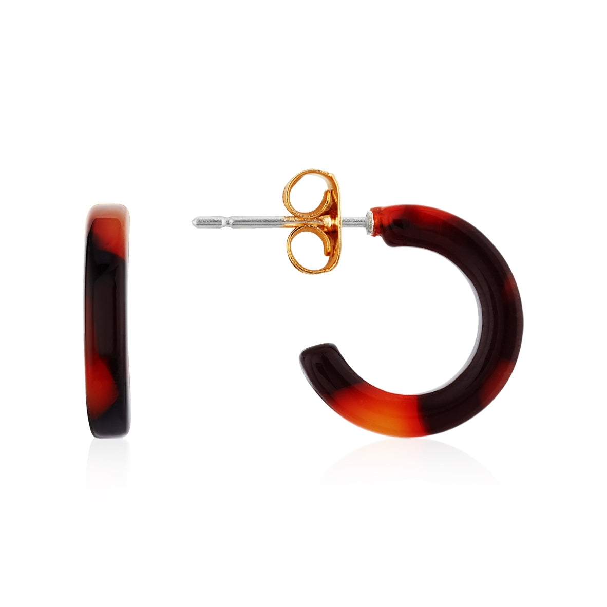 August Woods Gold Tortoiseshell Mini Hoop Earrings
