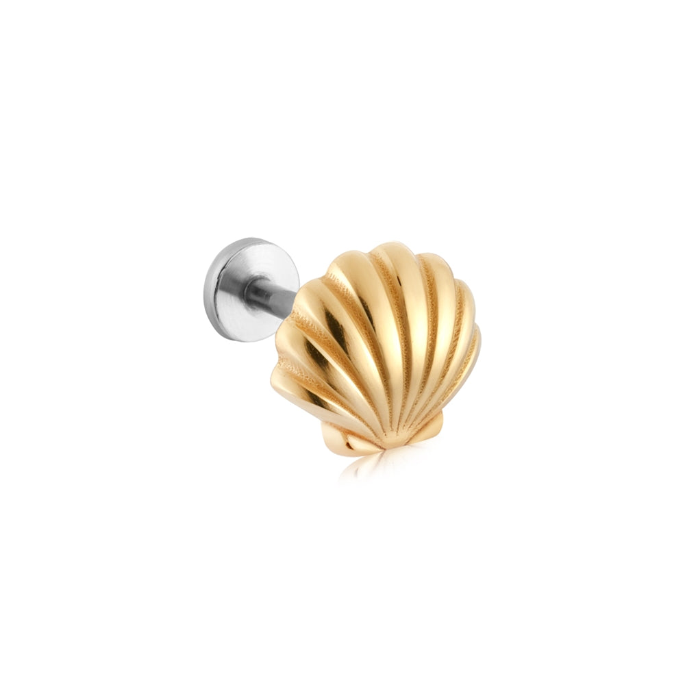 Argento Gold Shell Single Flatback Earring