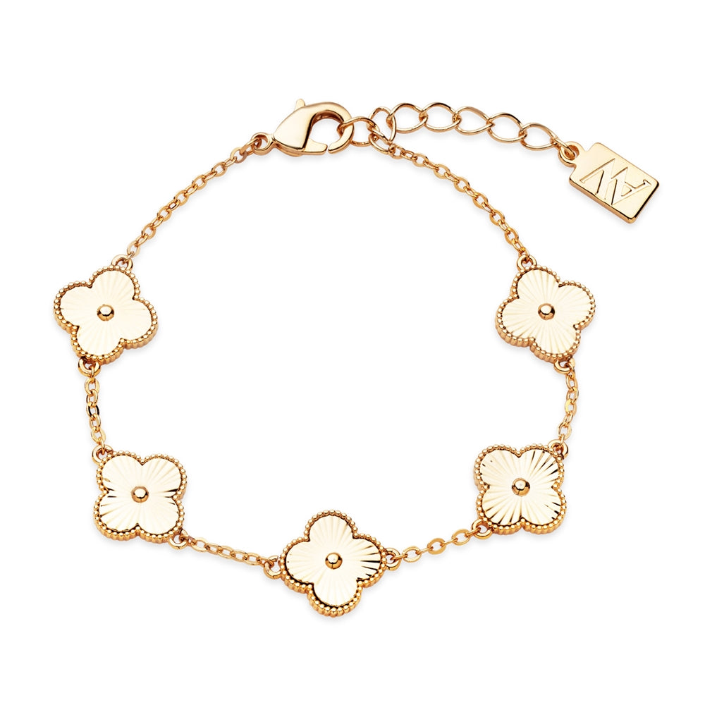 August Woods Gold Multi Mirror Clover Bracelet